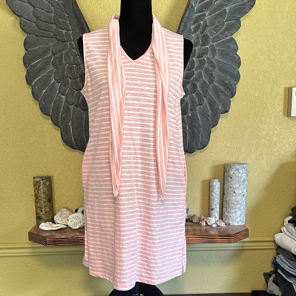 Simply Noelle Pink Striped Sleeveless Dress